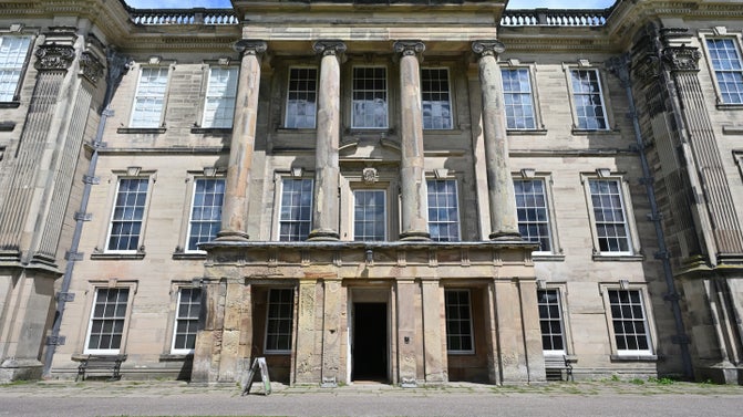 The entrance to the House at Calke Abbey, Derbyshire